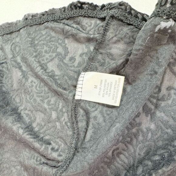 Always Indigo Cardigan Womens Medium Floral Velvet Burnout Black Whimsigoth Open - Picture 6 of 7